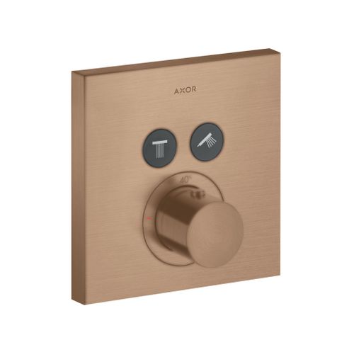 AXOR-HG-AXOR-ShowerSolutions-Thermostat-Unterputz-eckig-fuer-2-Verbraucher-Brushed-Red-Gold-36715310 gallery number 1